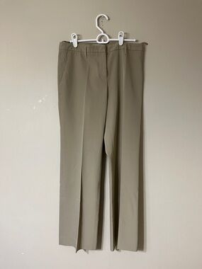 Prada Women's Straight-Leg Trousers in Khaki Green